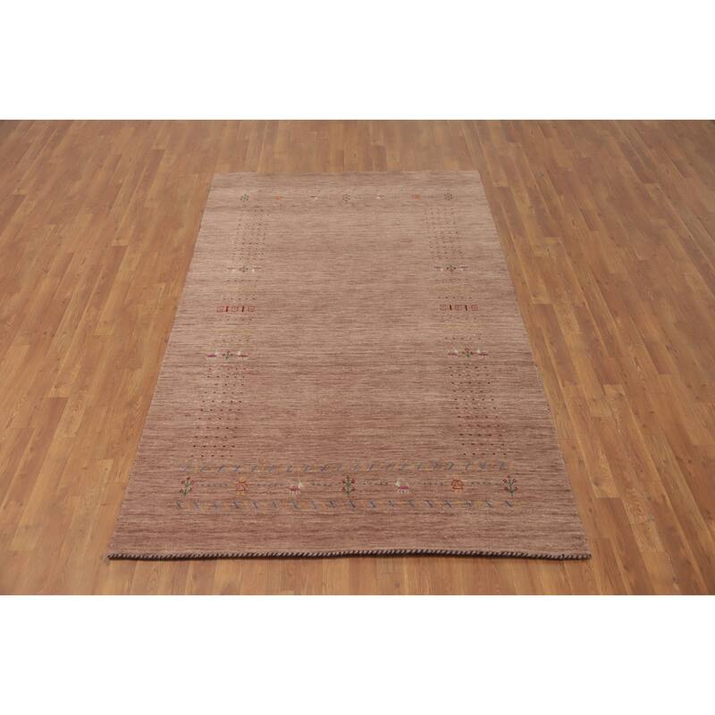 Hand Knotted Oriental 100% Wool Carpet Tribal Animal Pictorial Brown Gabbeh Area Rug - 7' 9'' X 5' 0''
