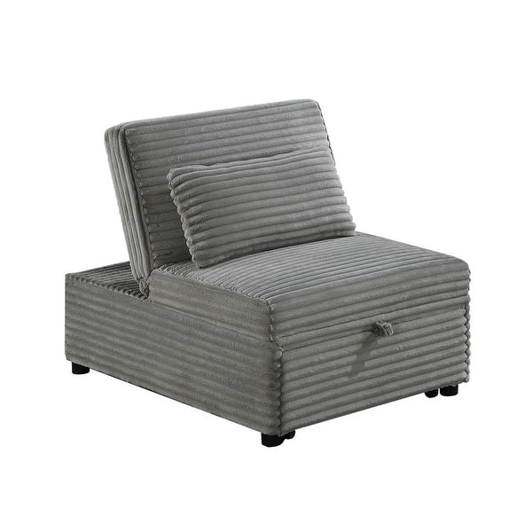 slide 2 of 9, Wide-Welt Corduroy Upholstered Sleeper Sofa Chair Smoke
