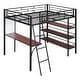 preview thumbnail 4 of 20, Multifunctional Design Full Size Loft Bed with Built-in Desk and Shelves