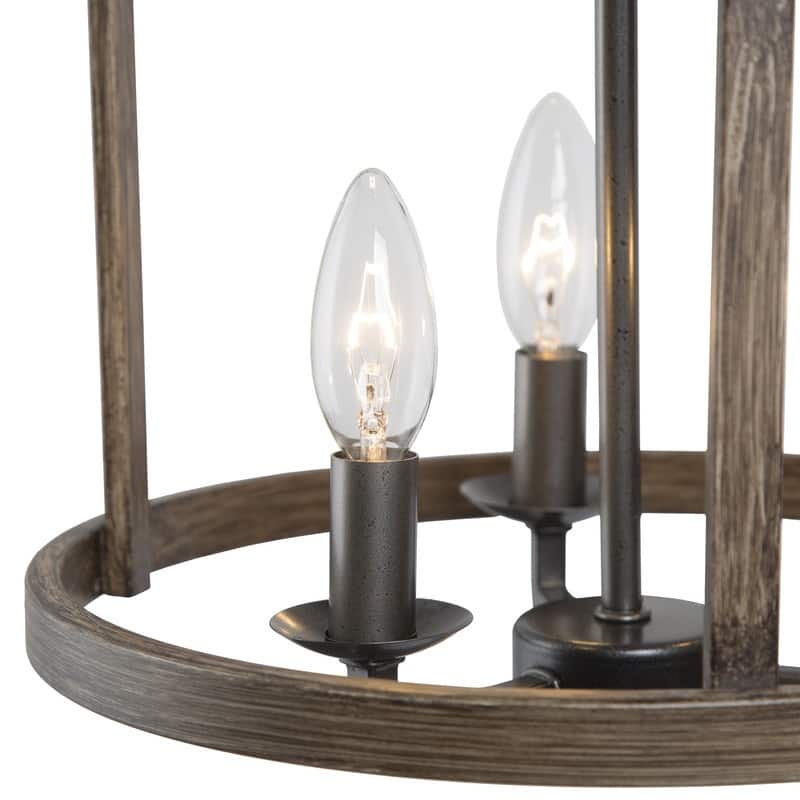 Carbon Loft Farmhouse 3-Light Drum Semi-Flush Mount Ceiling Lights - W12.2"x H13"