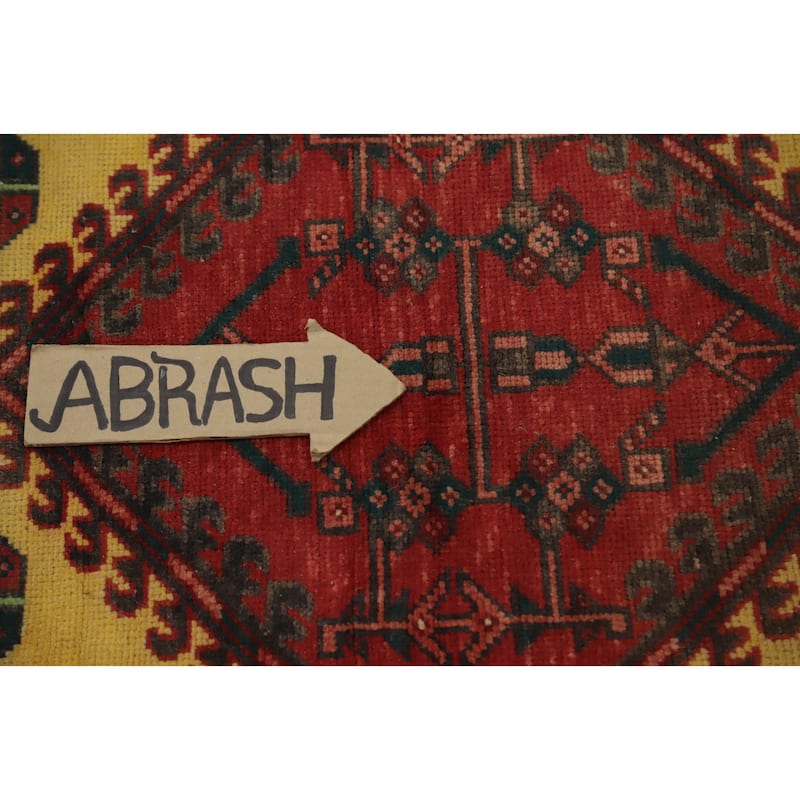 Hand Knotted Oriental 100% Wool Carpet Traditional Tribal Yellow & Gold Ardebil Runner Rug - 11' 4'' X 3' 4''