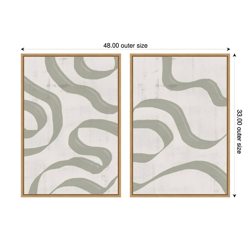 Amanti Art Flowing Paths & Curving Streamlines 2 Piece by THE MIUUS STUDIO Framed Canvas Wall Art