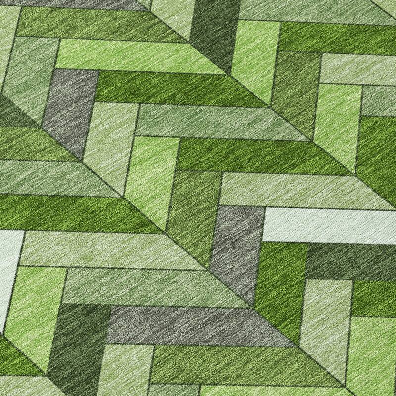 Machine Washable Indoor/ Outdoor Modern Chevron Chantille Rug