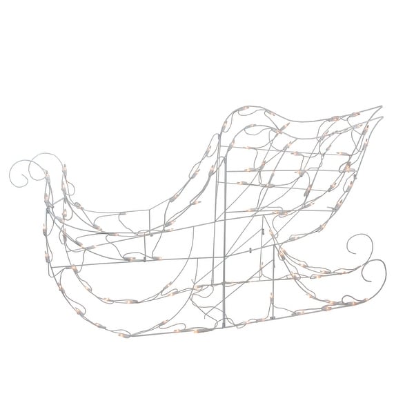 48" Lighted White Sleigh Outdoor Christmas Decoration - Clear Lights. Opens flyout.