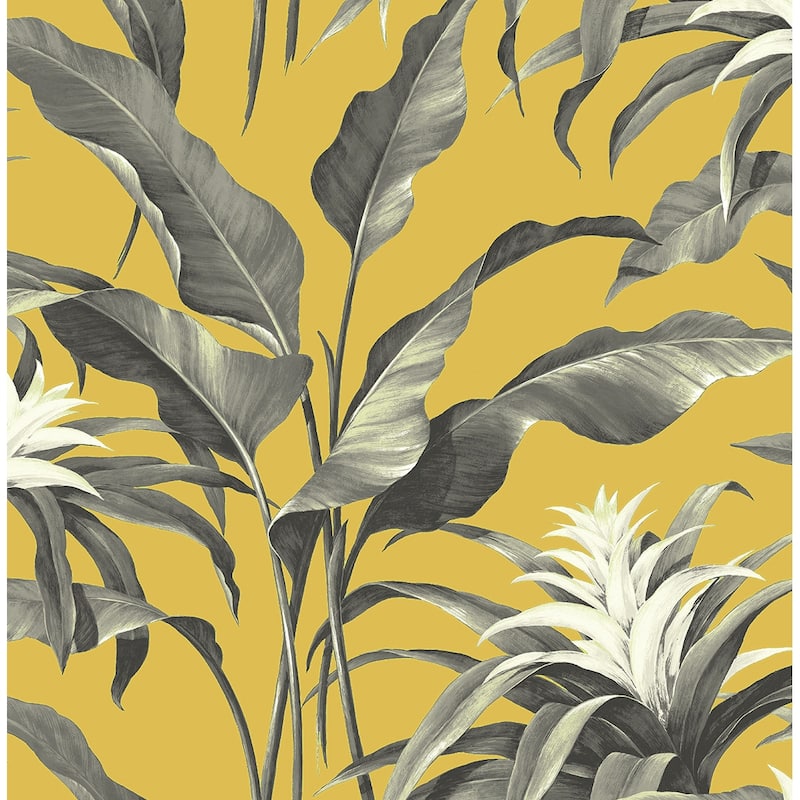 Stacy Garcia Home Palma Peel and Stick Wallpaper - 20.5 in. W x 18 ft. L - Golden & Moonstone Grey