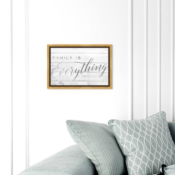 Shop Oliver Gal Family Is Everything Silver Wall Art Framed Canvas Print Family Quotes And Sayings Gray Gray Overstock 31796354