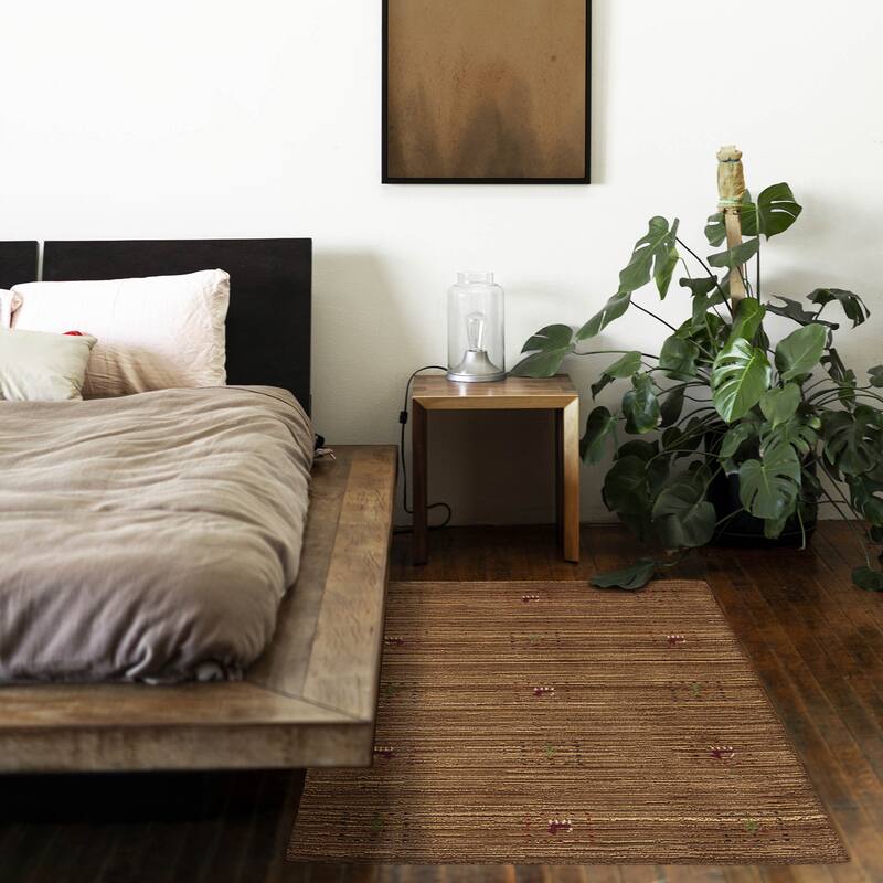 ECARPETGALLERY Hand Loomed Kashkuli Gabbeh Brown Wool Rug - 2'11 x 4'8