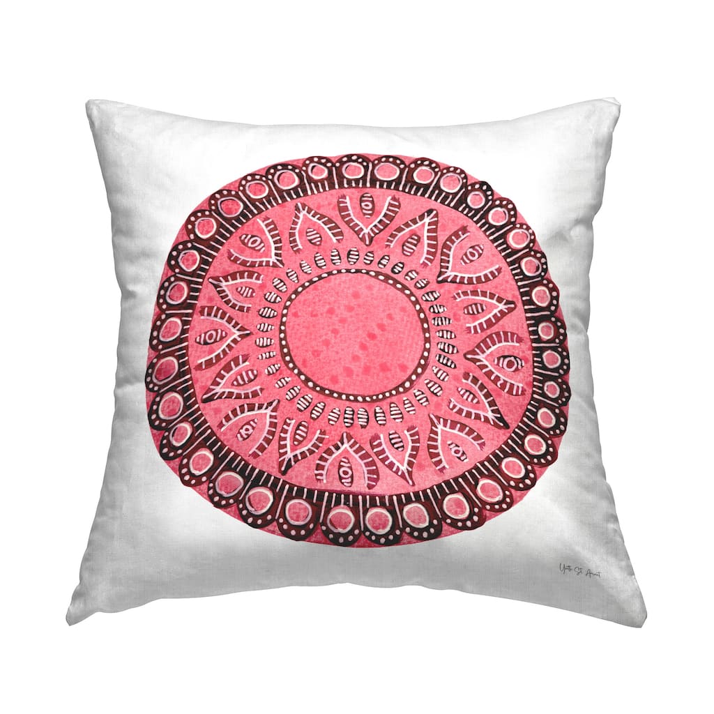 Stupell Pink Mandala Pattern Decorative Printed Throw Pillow Design by Yvette St. Amant