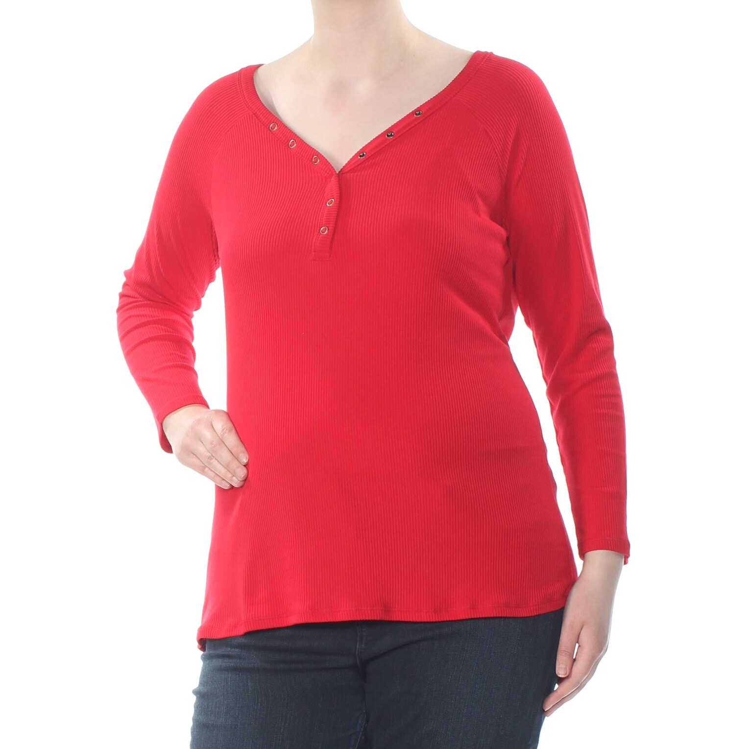 plus size red v neck t shirt
