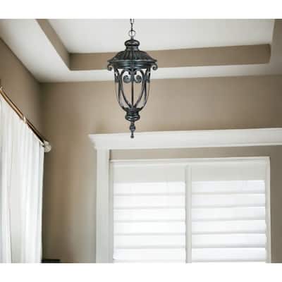 HomeRoots Naples 1-Light Marbelized Mahogany Hanging Light - 9.38' X '20.5' X '9.38