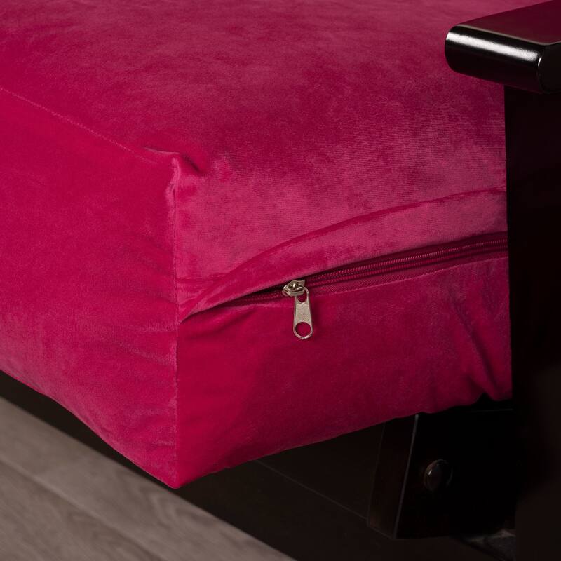 Posh Bright Rose Velvety-Soft Full Size Futon Cover - N/A