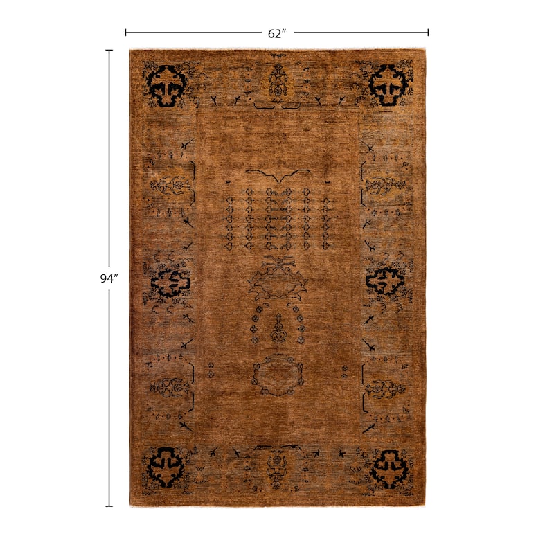 Overdyed One-of-a-Kind Hand-Knotted Area Rug - Brown - 5' 2" x 7' 10"