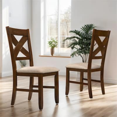 Solid Wood Dining Chairs , Set of 2