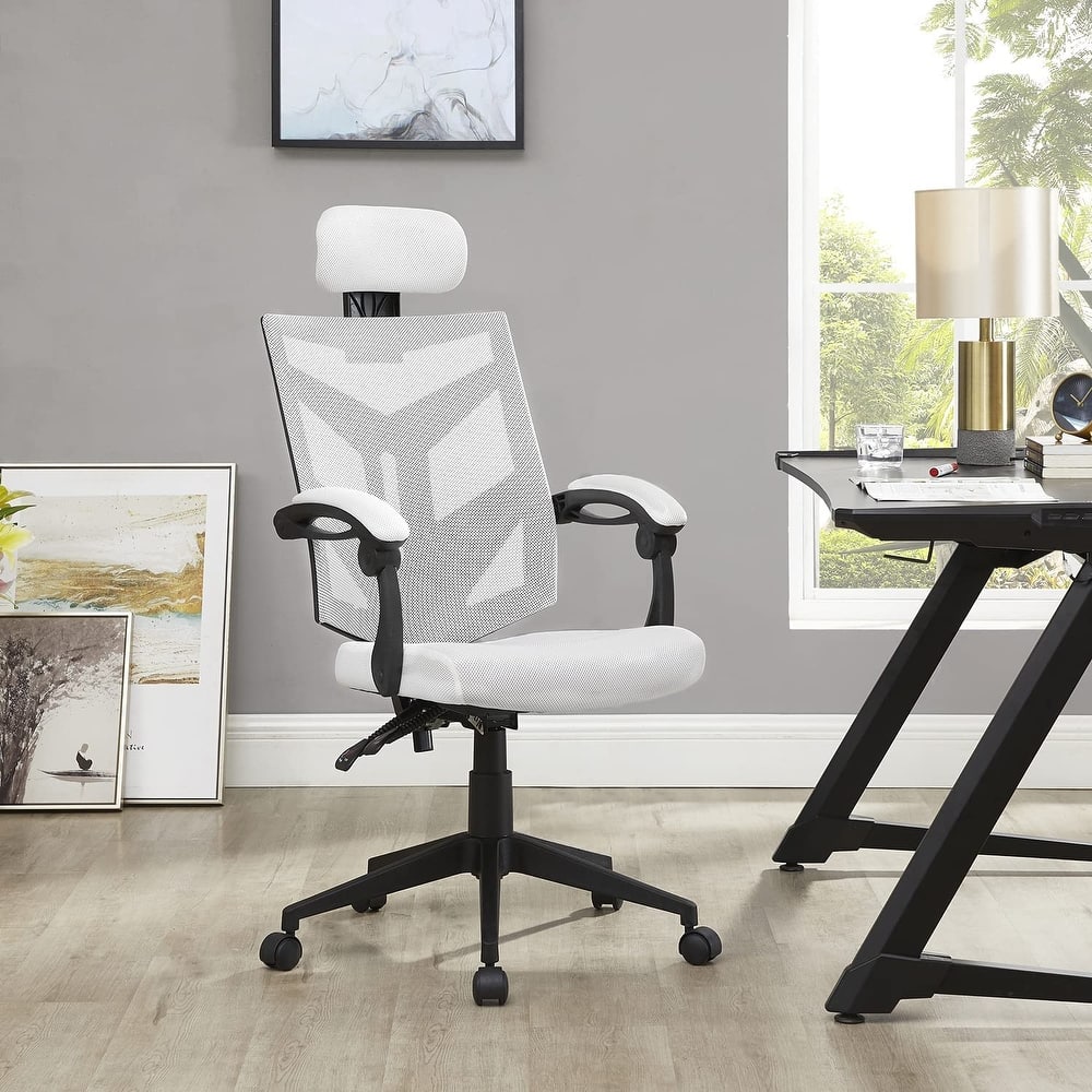 Adjustable Office Chair with Headrest Ergonomic Desk Chair High Back Mesh Office Chairs with Lumbar Support with Wheels