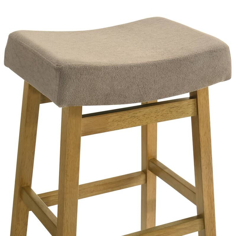 Lenon Modern Farmhouse Backless Bar Stool, Saddle Counter Stool with Upholstered Seat
