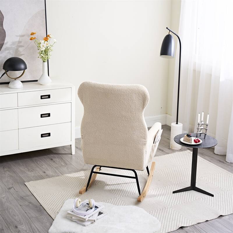 Rocking Chair with High Backrest,Comfort Arm Rocker,Lounge Armchair