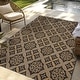 preview thumbnail 66 of 114, Gertmenian Solterra Bohemian Moroccan Global Weather Resistant Polypropylene Flatweave Indoor/ Outdoor Area Rug Collection 5'3"x7' - Zilah Chestnut
