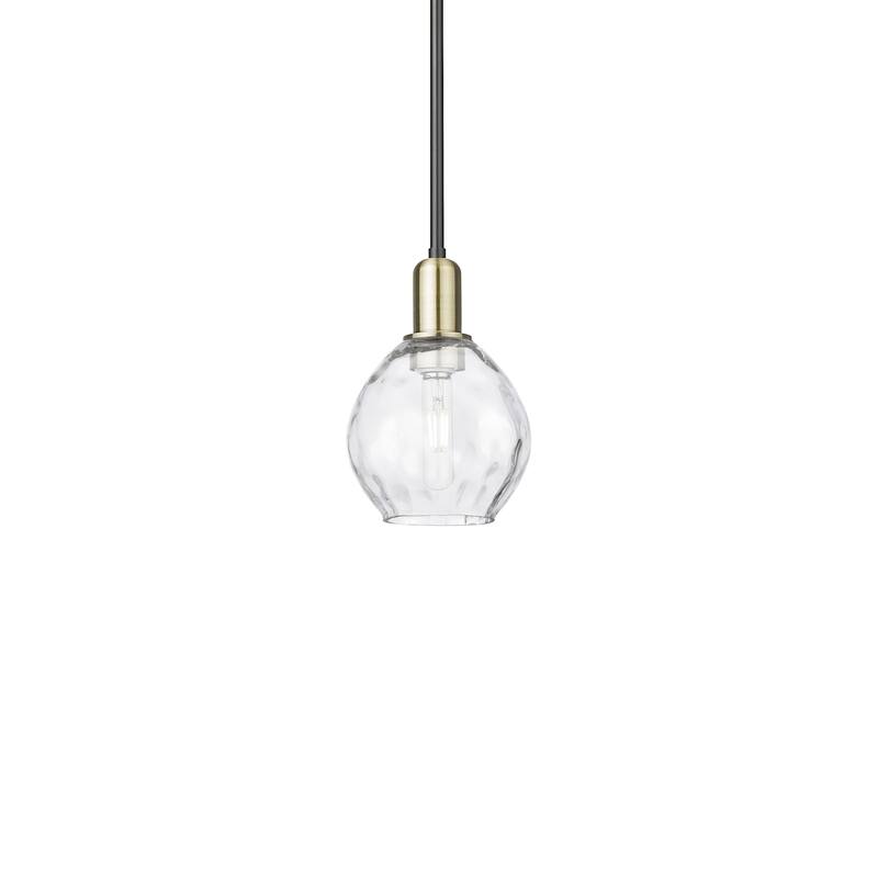 Innovations Lighting 716-1S-10-6 Waverly Pendant Waverly 6" Wide Mini - Black Antique Brass / Clear