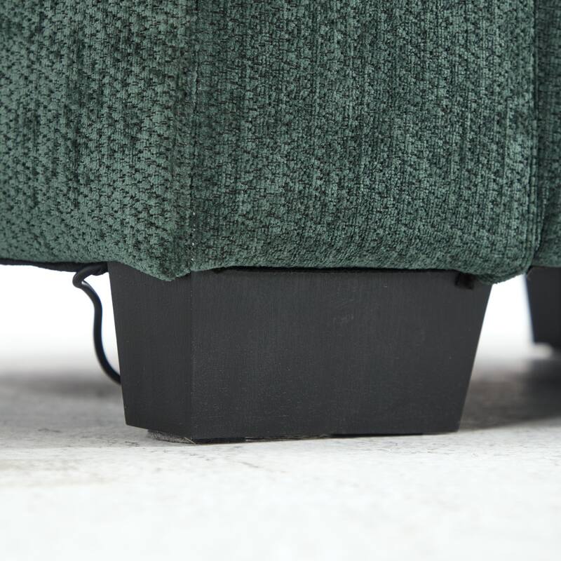 97" L-Shaped Chenille Sectional Sofa with Movable Storage Ottoman