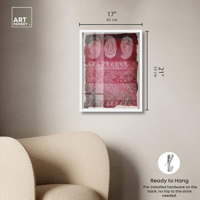 Burgundy Stamps Shadowbox by Art Remedy