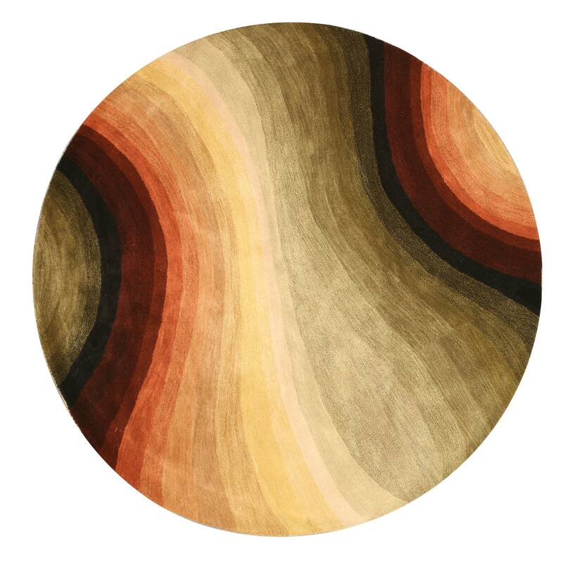 Home Decor Multicolored Hand-Tufted Wool Desert Land Rug by EORC Vibrant and Stylish Area Rug for Adding a Touch of Color