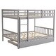 preview thumbnail 10 of 31, Full Size Bunk Bed With Trundle Bed, With Ladder And Safety Rails Pinewood Bunk Bed