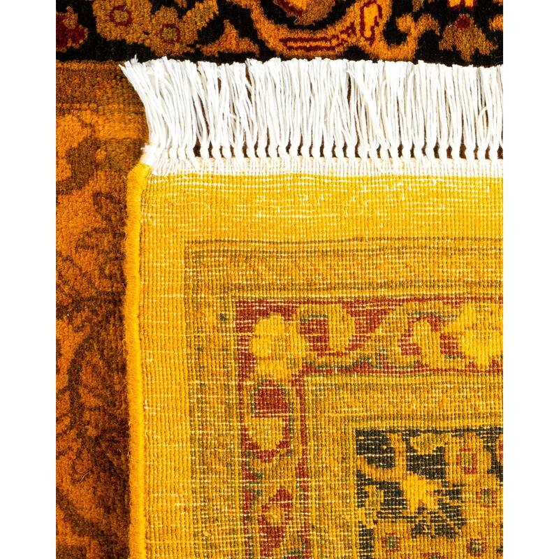 Overton Hand Knotted Wool Vintage Inspired Modern Contemporary Overdyed Gold Runner Rug - 2' 7" x 8' 0"