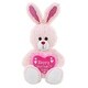 preview thumbnail 1 of 4, DolliBu Happy Mother’s Day Soft Plush Rose Gold Bunny with Pink Heart - 8 inches