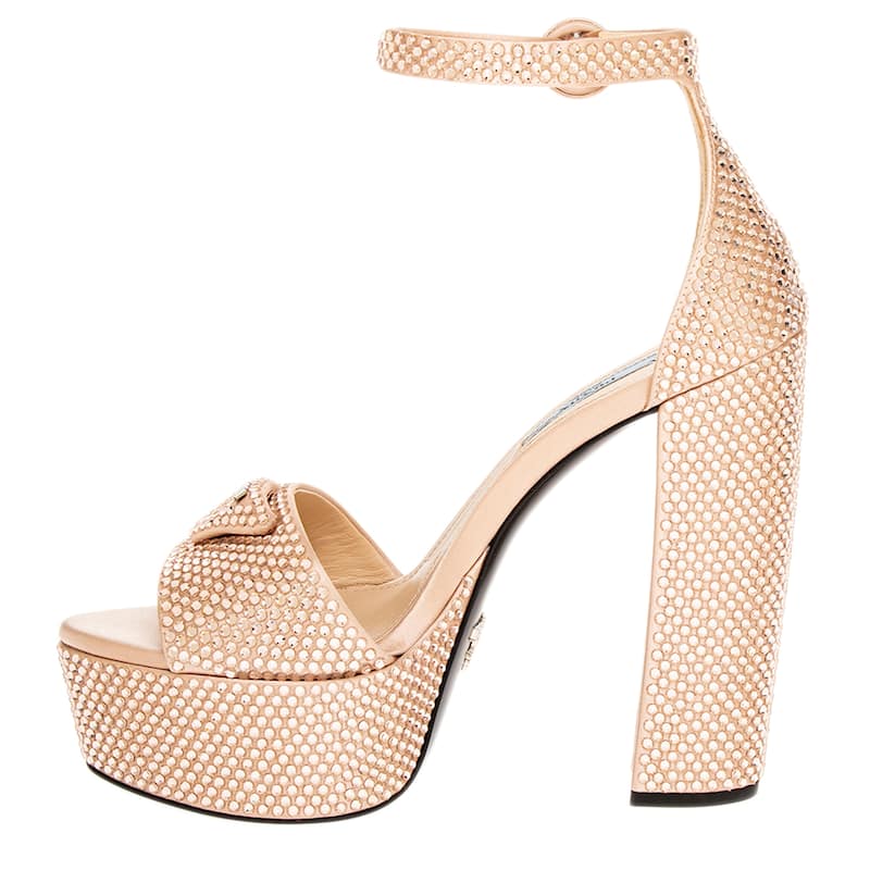 Prada Platform Sandals with Crystals