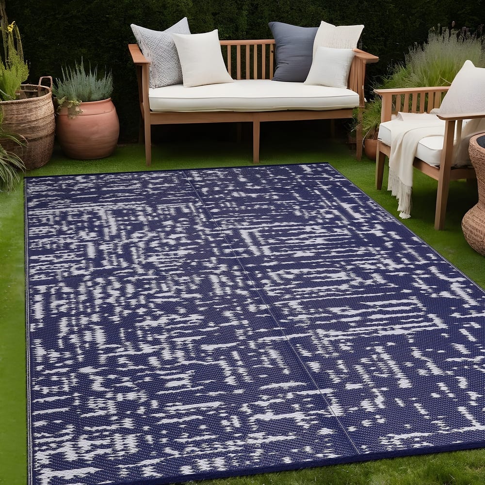 Beverly Rug Reversible Mats Plastic Outdoor Rug for Camping, Patio, Backyard, RV, Picnic, Deck