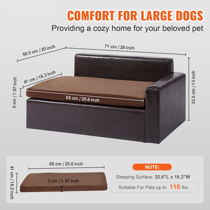 Pet Sofa Soft Leather Dog Sofa Bed