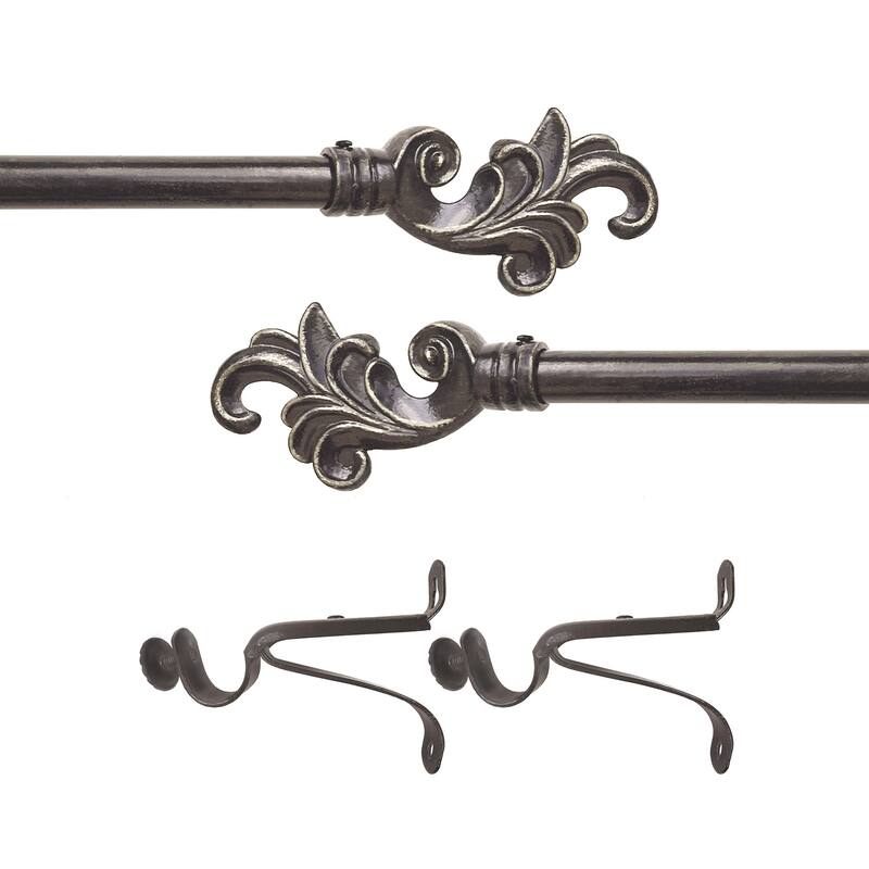 Metallo Regal Black Decorative Rod & Finial 28-160 Inch