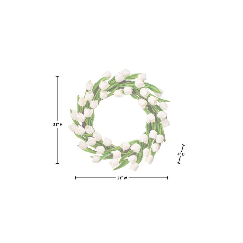 21" Pu Spring Tulip Wreath
