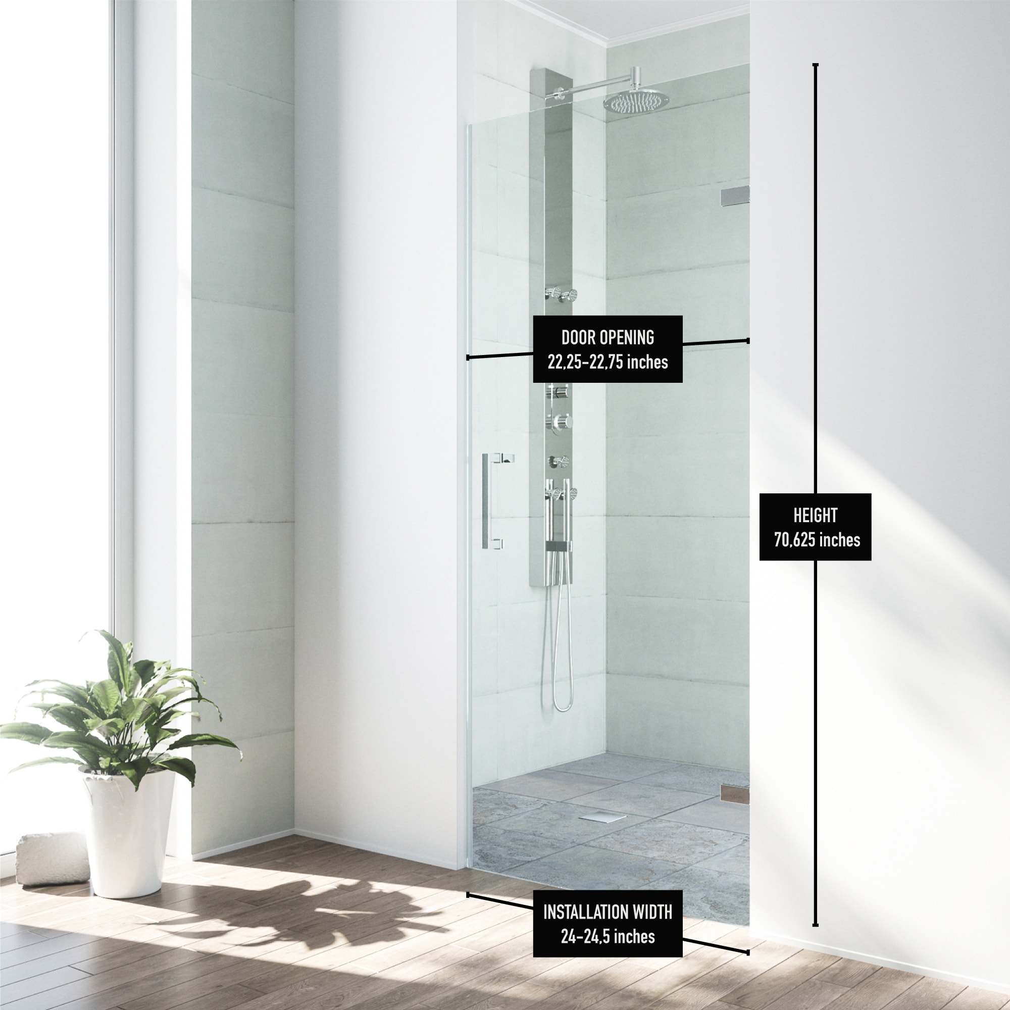 VIGO Elan Clear Frameless Adjustable Sliding Tub Door - On Sale