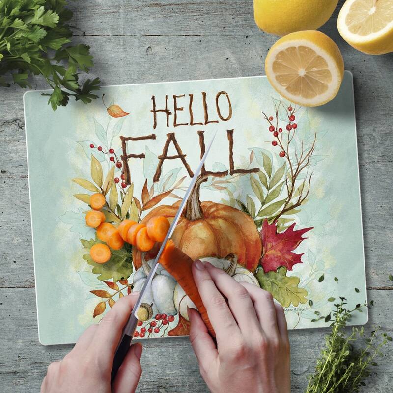 Harvest Blessings 3mm Heat Tolerant Tempered Glass Cutting Board 10” x 8” Manufactured in the USA Dishwasher Safe