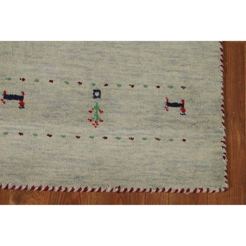Tribal Gabbeh Oriental Accent Rug Hand-Knotted Wool Carpet - 3'0" x 5'0"