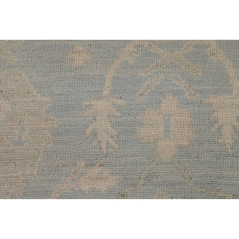 Vegetable Dye Blue Oushak Turkish Rug Handmade Bedroom Wool Carpet - 5'0"x 7'0"