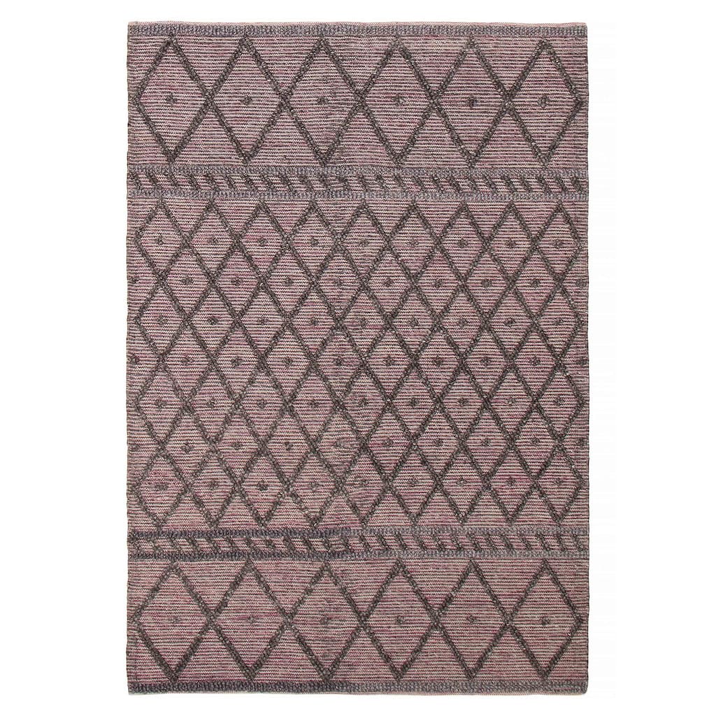 ECARPETGALLERY Braid weave Sienna Grey Wool Rug - 6'1 x 9'1
