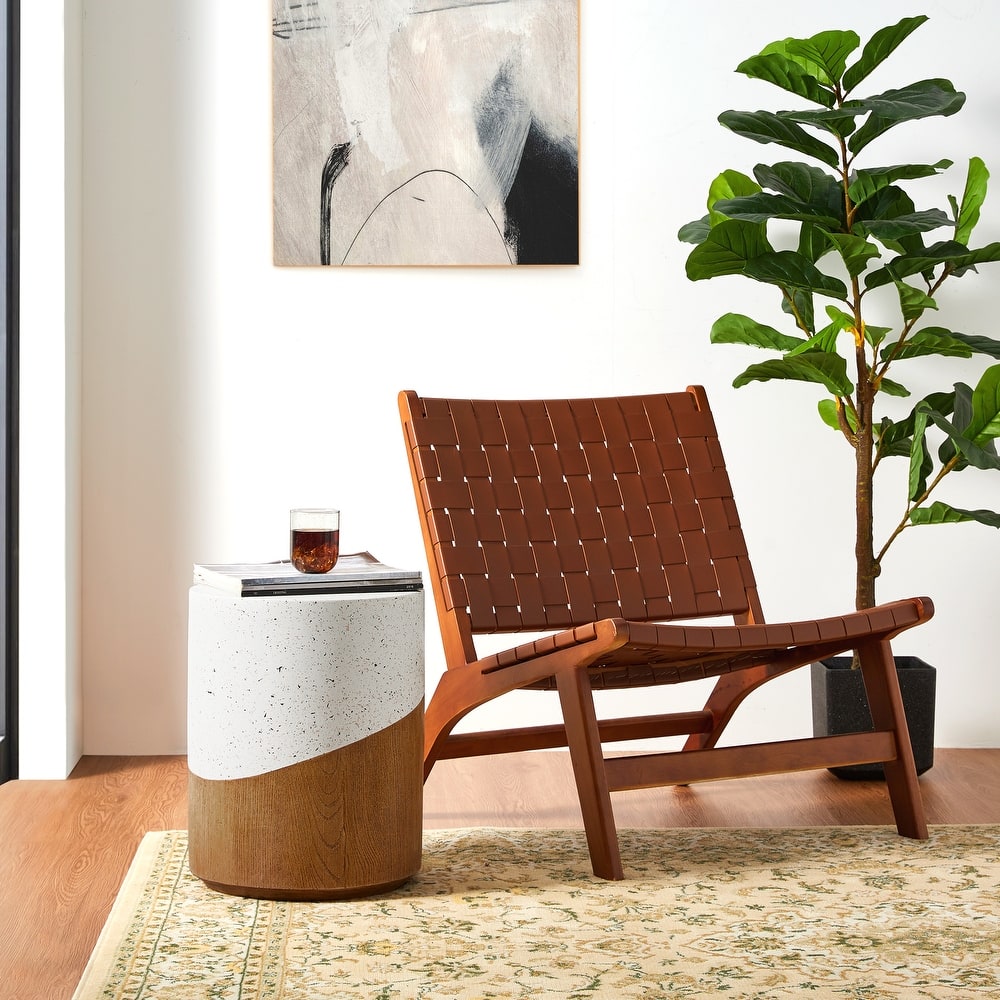 Glitzhome 17"H Multi-functional MGO Garden Stool Outdoor Table