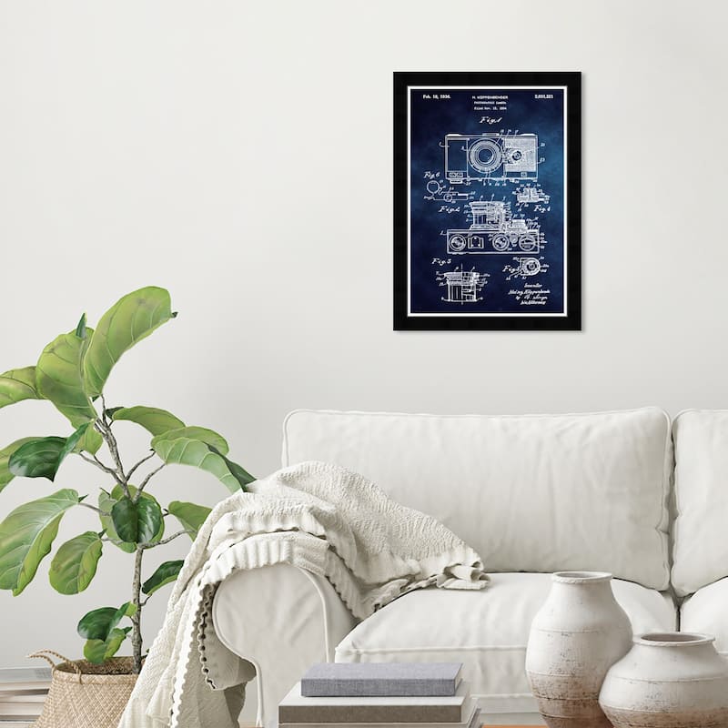 Wynwood Studio 'Kuppenbender Camera' Entertainment and Hobbies Blue Wall Art Framed Print - 13 x 19