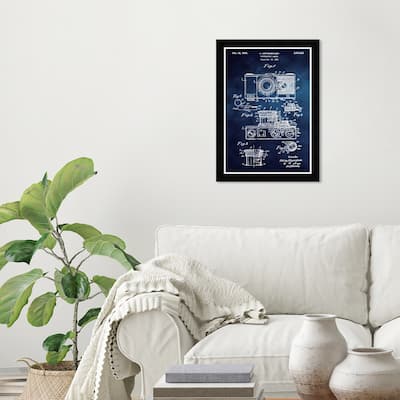 Wynwood Studio 'Kuppenbender Camera' Entertainment and Hobbies Blue Wall Art Framed Print