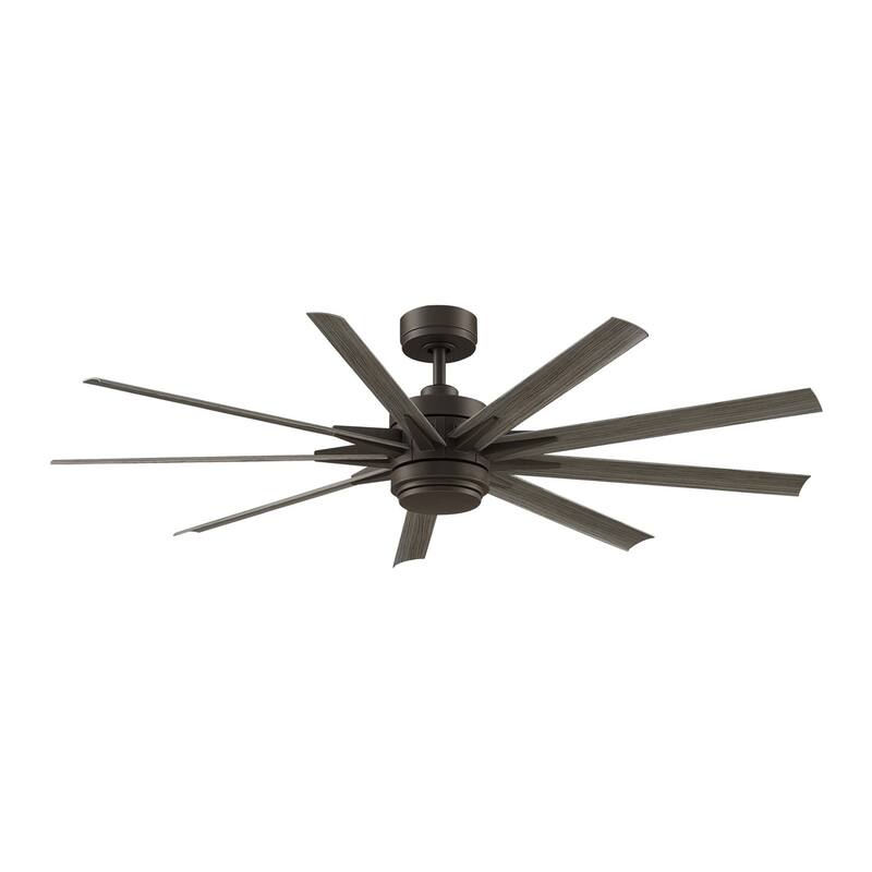 Fanimation Odyn Custom Indoor/Outdoor Smart Ceiling Fan DC Motor with LED CCT Select Light Kit and Remote - Matte Greige