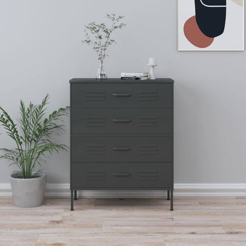 Chest of Drawers Anthracite 31.5"x13.8"x40" Steel