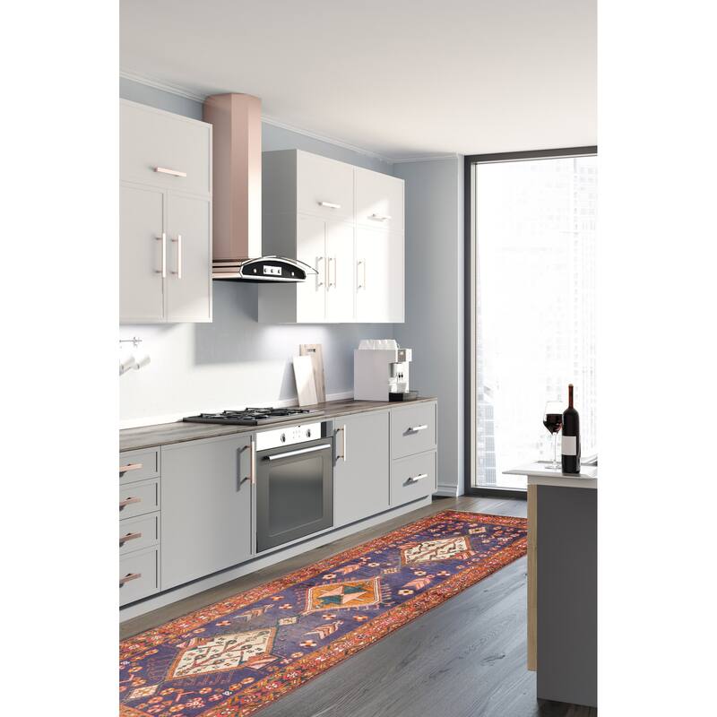 ECARPETGALLERY Hand-knotted Konya Anatolian Navy Wool Rug - 3'2 x 9'4