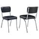 preview thumbnail 2 of 22, Retro Upholstered Dining Side Chair (Set of 2) Black
