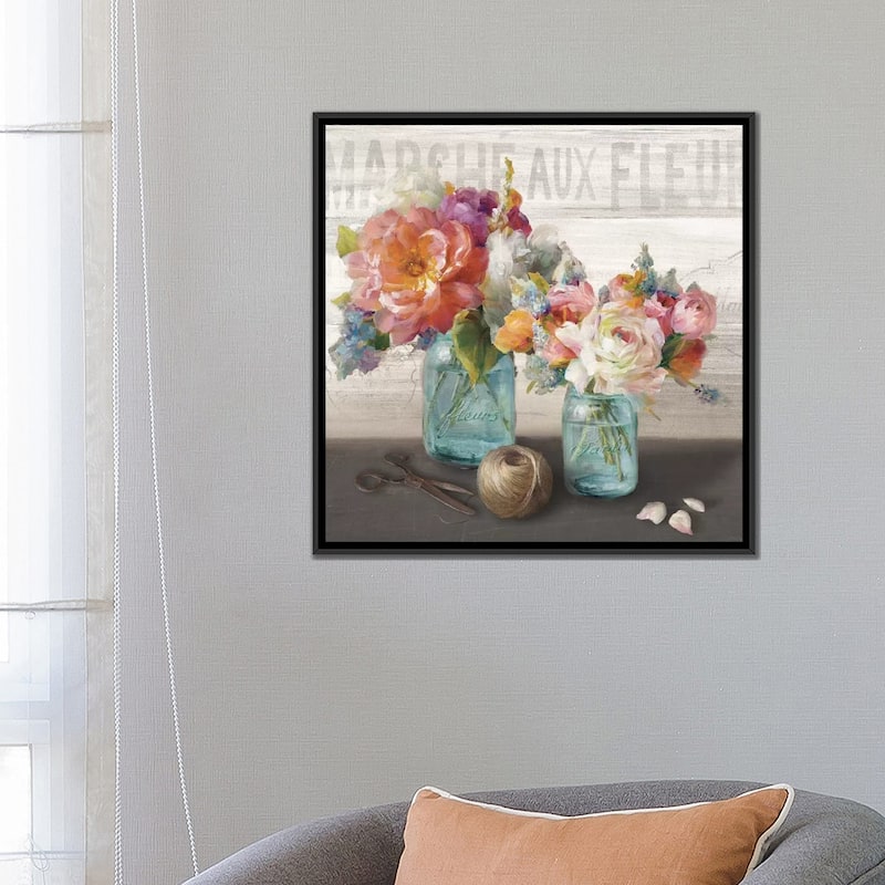 iCanvas "French Cottage Bouquet III" by Danhui Nai Framed Canvas Print