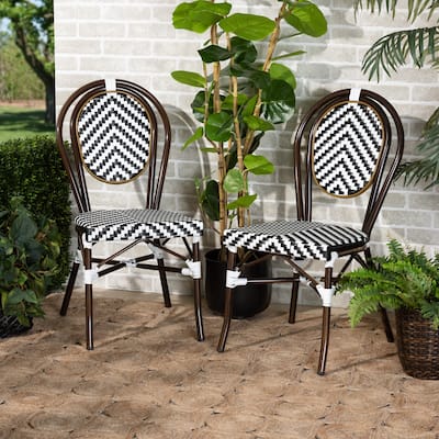 Alaire Classic French-styled Weaving Outdoor Dining Chair Set(2PC)