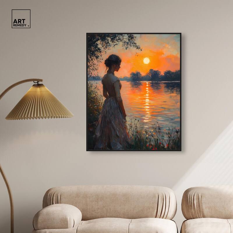 Sunset Pond Canvas by Art Remedy