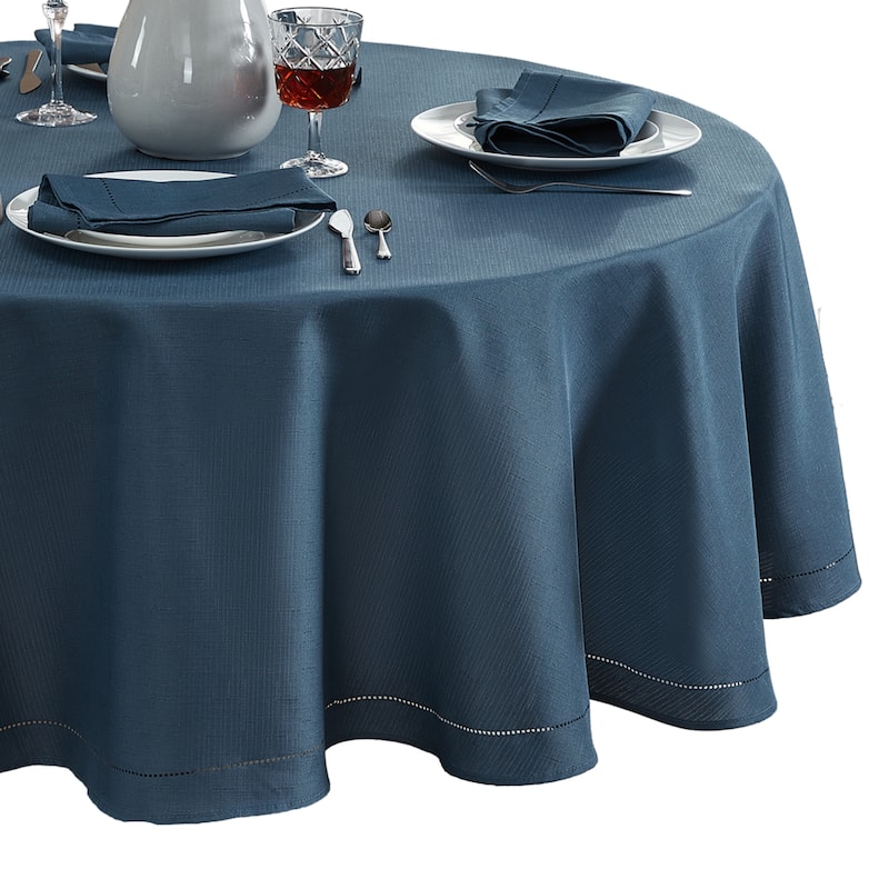 Alison Eyelet Punched Border Fabric Tablecloth