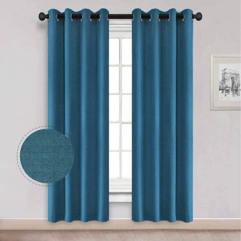 Porch & Den Davidson Super Soft Grommet Panel - 63 Inches - Denim